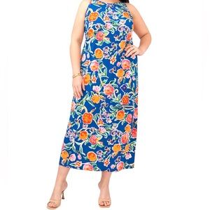 Vince Camuto Plus Size Floral Back Keyhole Sleeveless Maxi Dress Size 3X NWT
